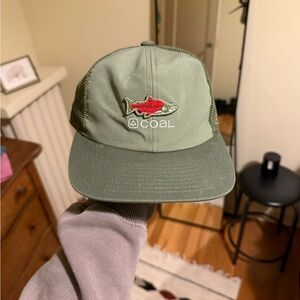 Coal Green Trucker Hat with Fish Embroidery